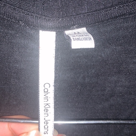 Calvin Klein Jeans open cardigan sweater M black - Picture 4 of 8